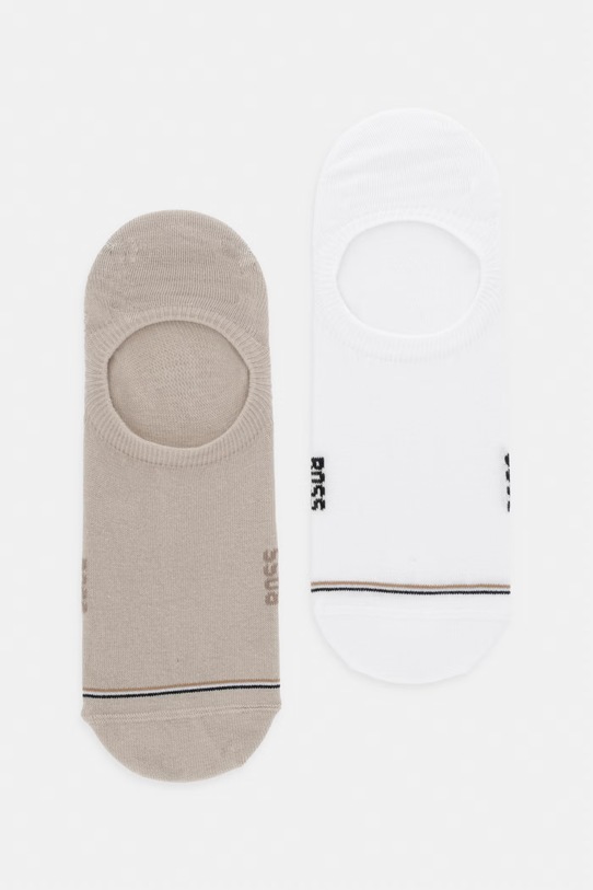BOSS skarpety stopki męskie z bawełną 2P LC Iconic CC 2-pack beżowy 50522704