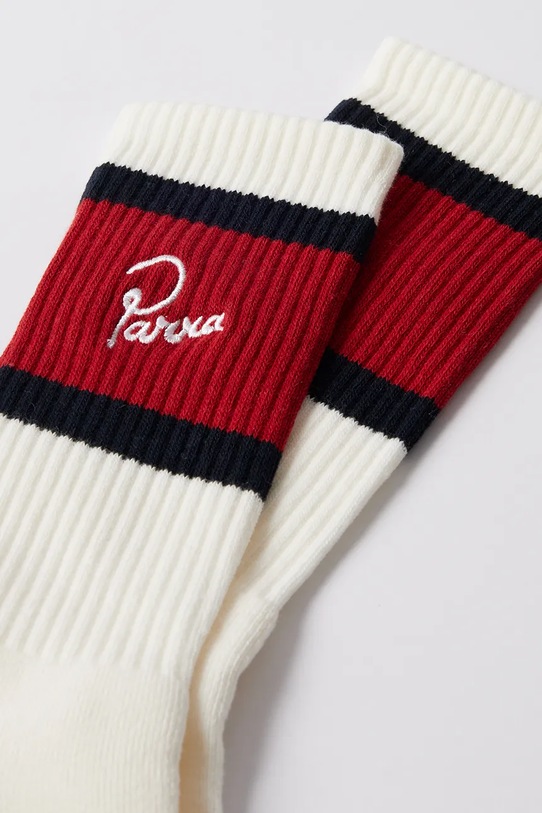 by Parra skarpety z bawełną Signature striped crew 54360 czerwony AW25