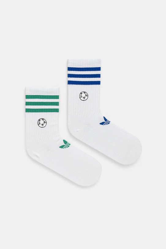 Κάλτσες adidas Originals Football CR 2-pack ρίγες λευκό JW2986