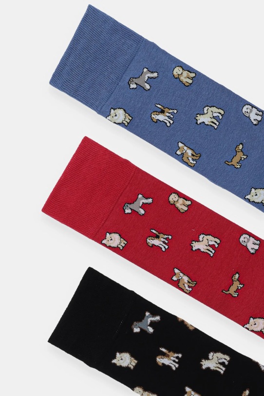 Paul Smith skarpetki 3-pack M1A.SOCK.TDOGS czerwony AW25