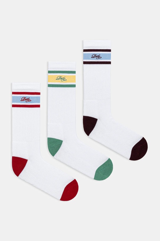 Drôle de Monsieur skarpetki La Chaussette DrUle RayEe 3-pack skarpetki długie biały I.SK118.CO024