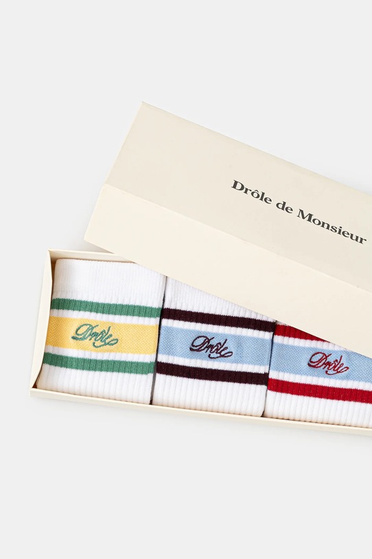 Clothing Drôle de Monsieur socks La Chaussette DrUle RayEe 3-pack I.SK118.CO024 white