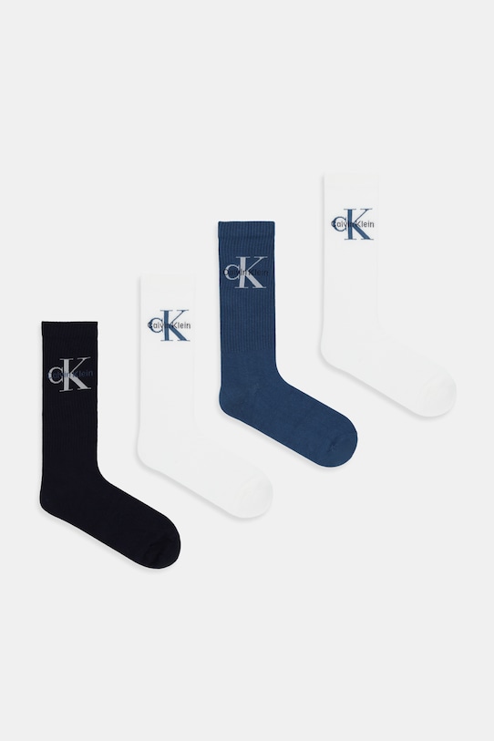 Calvin Klein Jeans calzini pacco da 4 piccola impronta bianco 701235982