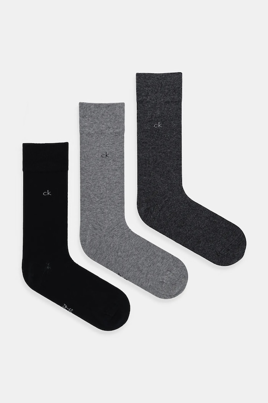 Κάλτσες Calvin Klein 3-pack ψηλές κάλτσες γκρί 701234208
