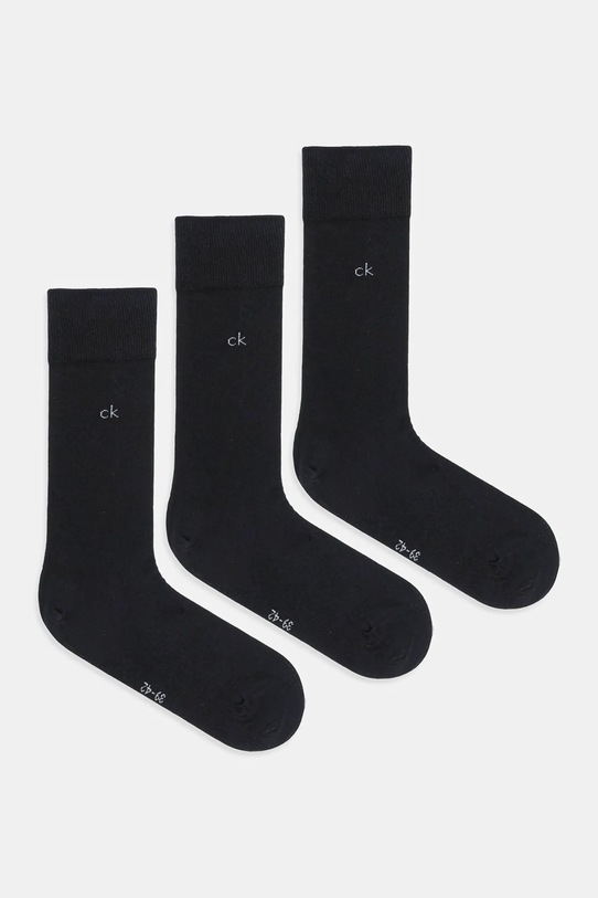 Ponožky Calvin Klein 3-pack dlouhé ponožky černá 701234208