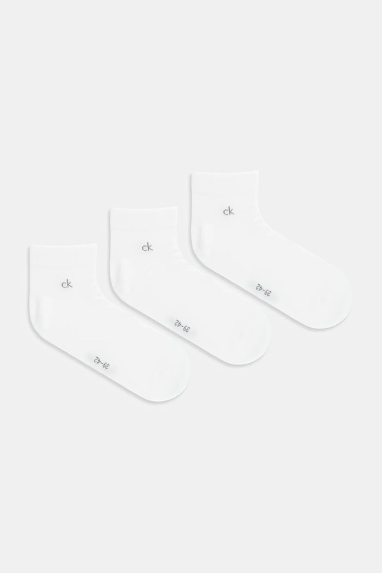 Calvin Klein șosete 3-pack sosete lungi alb 701234209