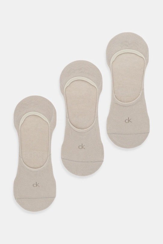 Calvin Klein șosete 3-pack sosete scurte bej 701234367