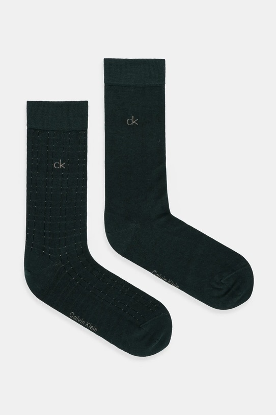 Calvin Klein skarpetki 2-pack drobny wzór zielony 701235969