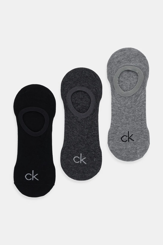 Calvin Klein skarpetki 3-pack skarpetki krótkie szary 701236412