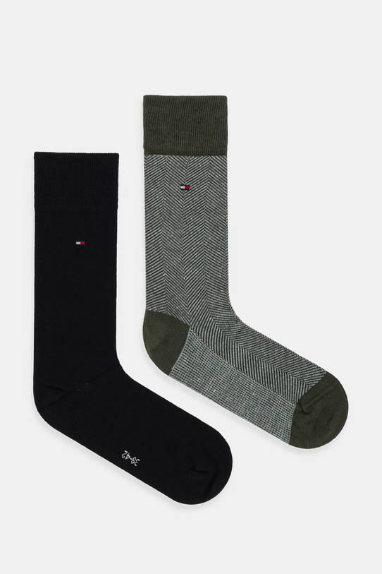 Tommy Hilfiger skarpetki 2-pack wzorzyste zielony 701236313