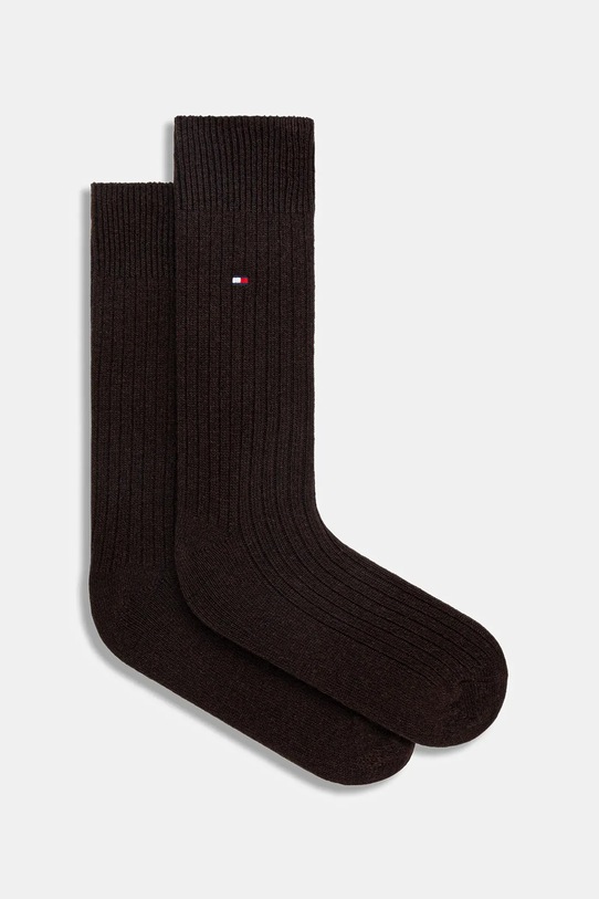 Tommy Hilfiger skarpetki z domieszką kaszmiru skarpetki długie brązowy 701236318