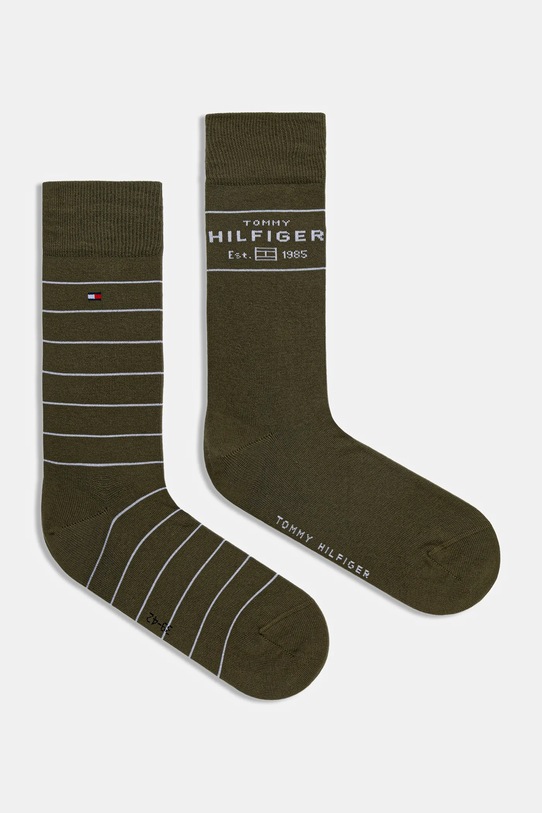 Ponožky Tommy Hilfiger 2-pack dlouhé ponožky zelená 701236634