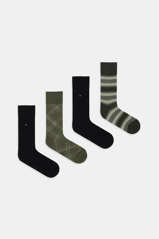 Čarape Tommy Hilfiger 4-pack bez uzorka zelena 701238216