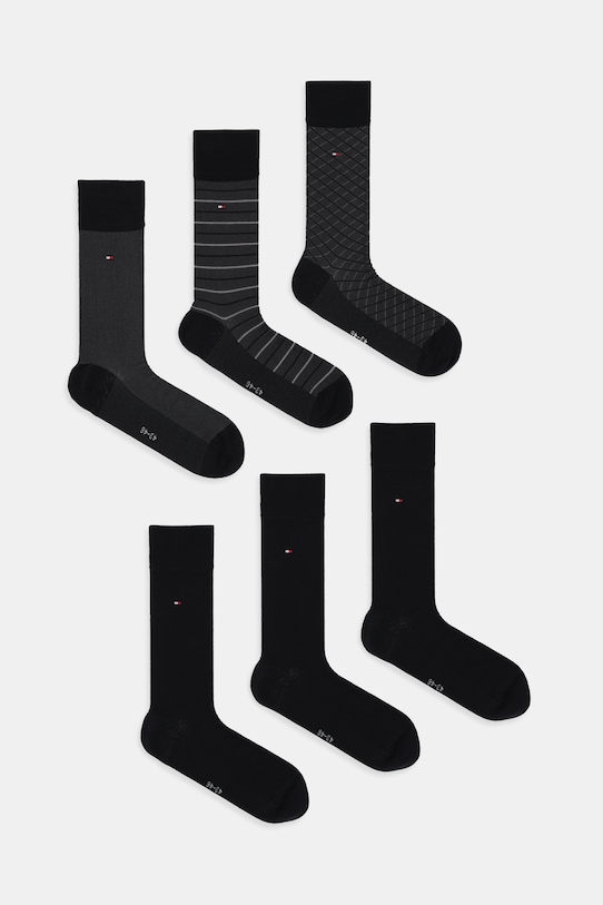 Tommy Hilfiger skarpetki 6-pack wzorzyste czarny 701235373