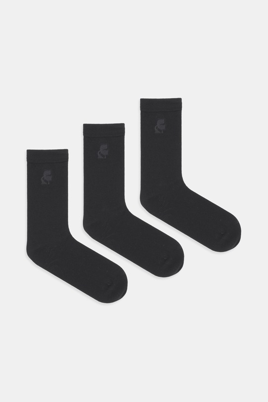 Karl Lagerfeld șosete 3-pack sosete lungi negru A4M47038