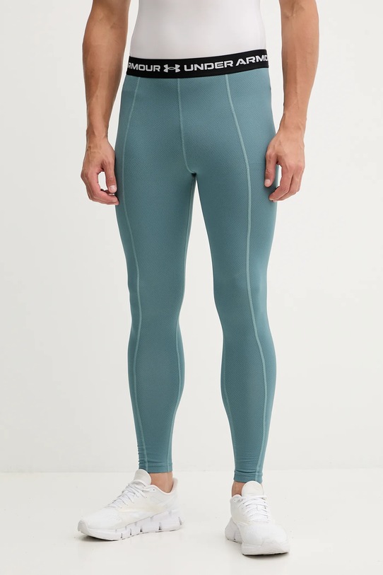 Under Armour legginsy treningowe Cold Weather Grid z elastanem turkusowy 6007128