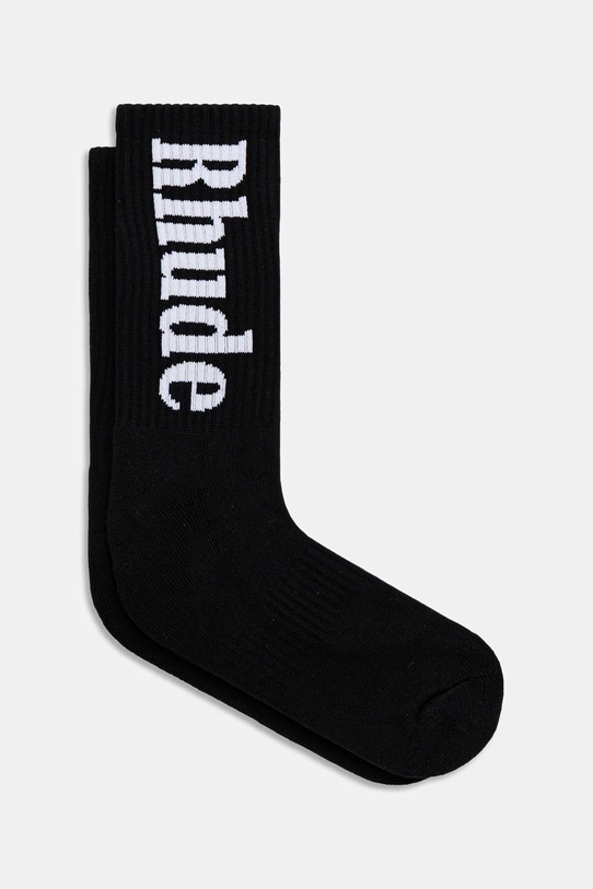 RHUDE socks Vertical Logo overprint black RHPF25SO01750