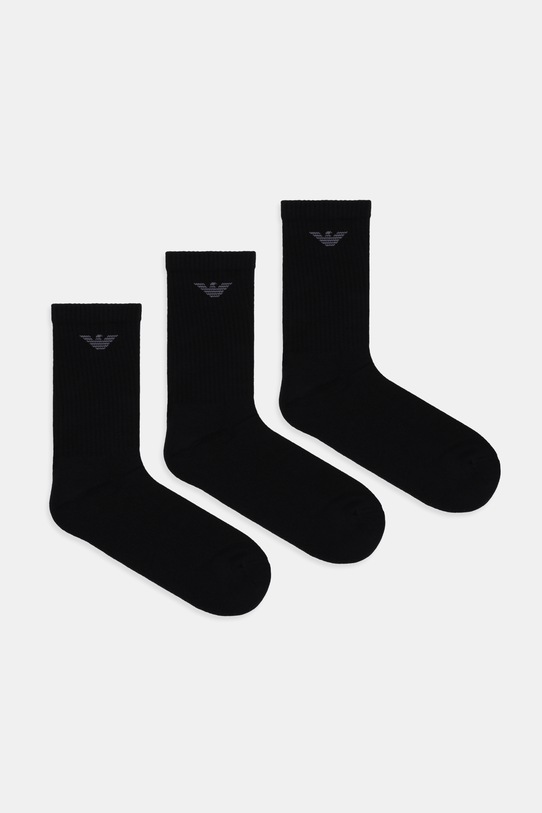 Emporio Armani skarpetki 3-pack aplikacja czarny EM000554.AF14499