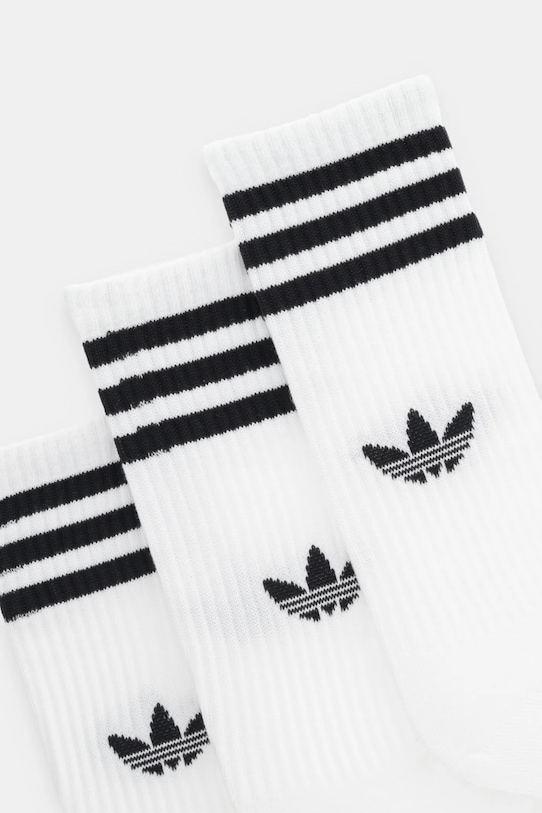 Κάλτσες adidas Originals 3-Stripes 3-pack JV7416 λευκό AW25