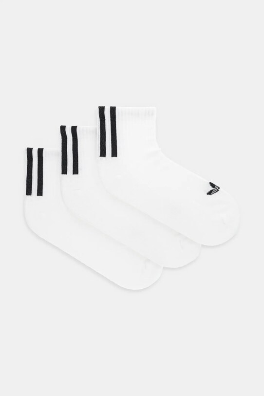 Čarape adidas Originals 3-Stripes 3-pack visoke čarape bijela JV7423