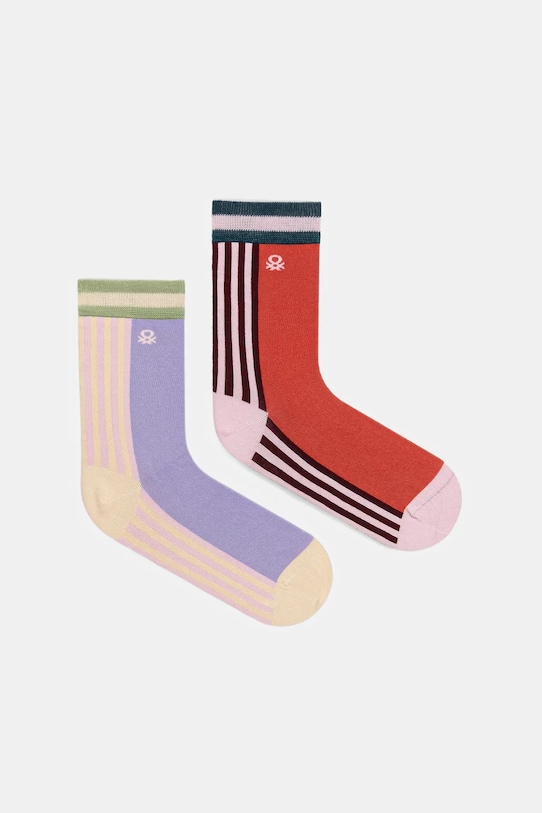 United Colors of Benetton șosete 2-pack cu modele violet 6AO427037