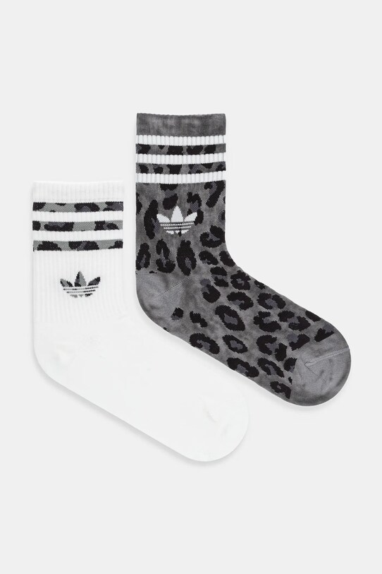 Шкарпетки adidas Originals Leo Crew S 2-pack візерунок білий JW8010
