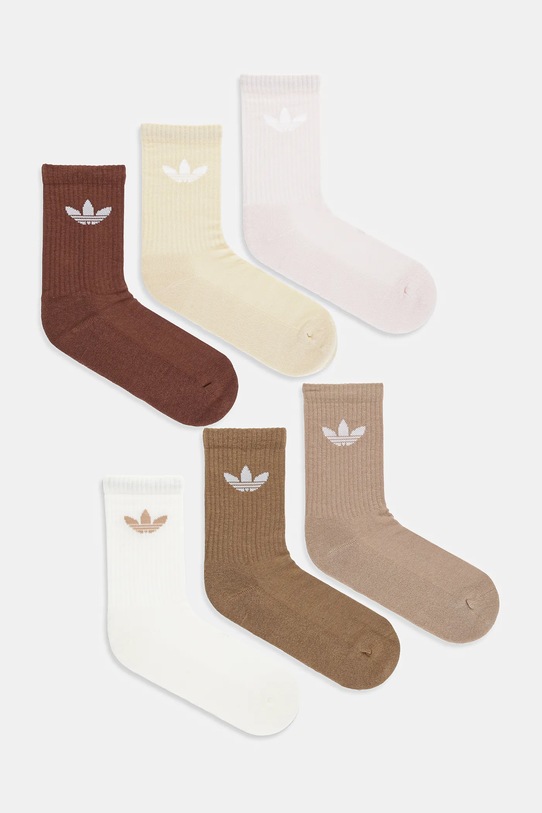 Κάλτσες adidas Originals Tr Crew S 6-pack ψηλές κάλτσες μπεζ JY2678
