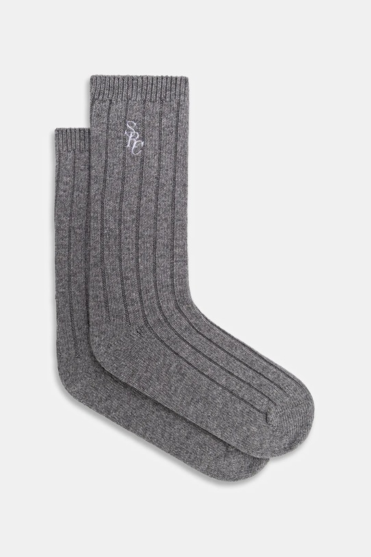 Ponožky s prímesou vlny Sporty & Rich SRC Cashmere melanž sivá AC07867302GY22