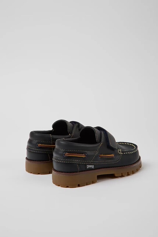 Παιδικά δερμάτινα μοκασίνια Camper K800417 μαύρο AW25