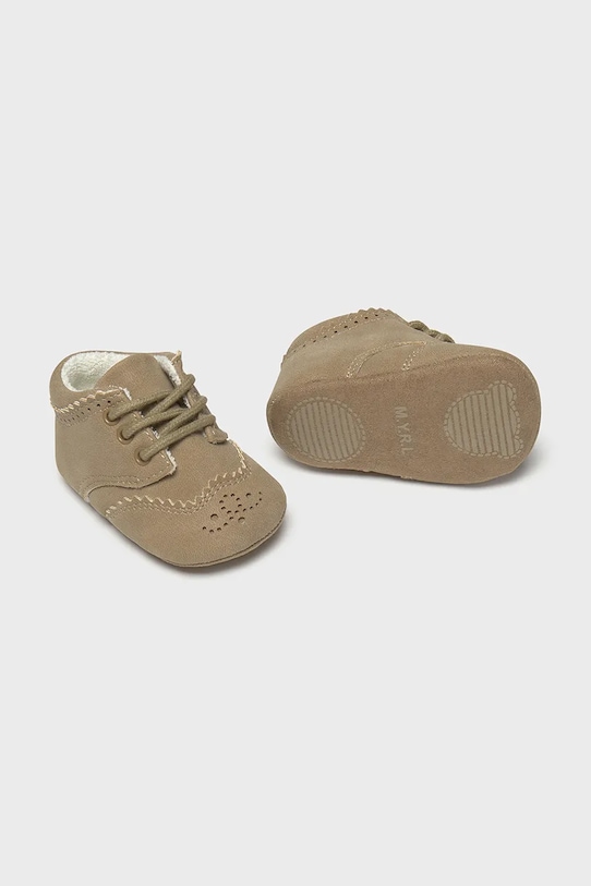 Dětské boty Mayoral Newborn imitace kůže hnědá 9945.1K.Newborn.9BYA