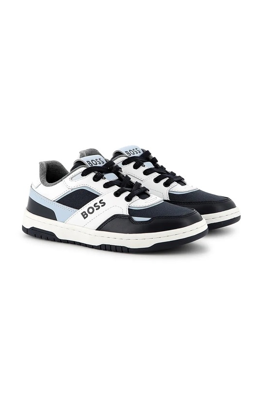 BOSS scarpe da ginnastica per bambini pelle fiore blu navy J52563.27.35