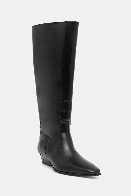 Gant kozaki skórzane Bassotte słupek czarny 31581076