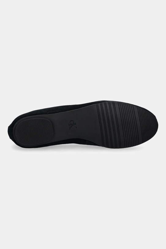 Calvin Klein baleriny zamszowe BALLERINA ROUND HW SUE HW0HW02565 czarny