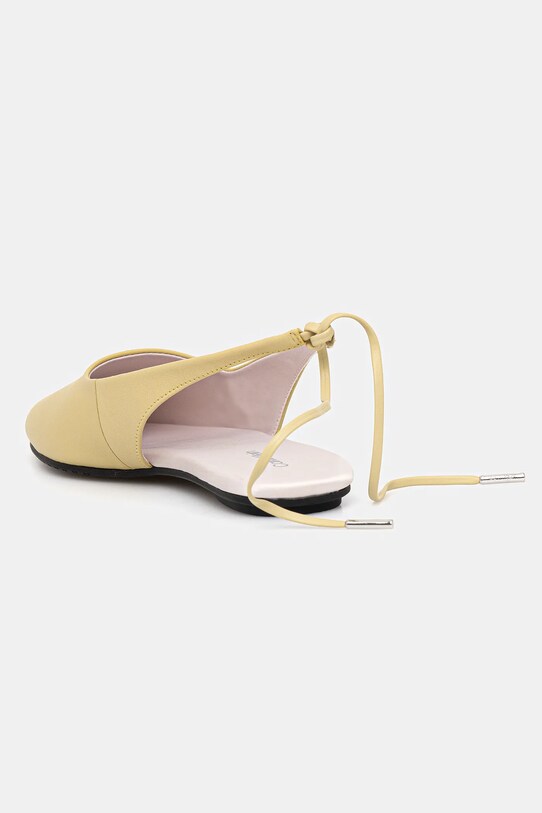 Încălțăminte Calvin Klein balerini de piele BALLERINA SLING BACK LTH HW0HW02655 galben