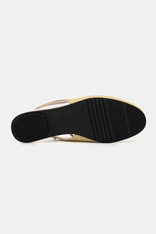 Calvin Klein baleriny skórzane BALLERINA SLING BACK LTH HW0HW02655 żółty