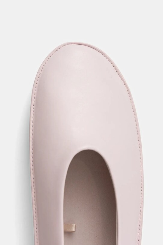 Obuwie Calvin Klein baleriny skórzane BALLERINA MARY JANE STRAP LTH HW0HW02656 różowy