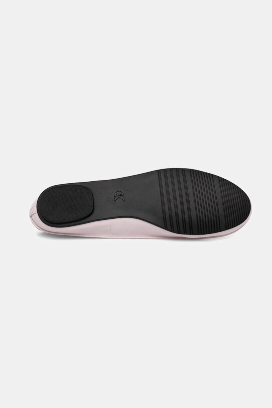 Кожаные балетки Calvin Klein BALLERINA MARY JANE STRAP LTH розовый HW0HW02656