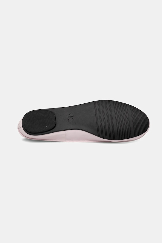 Kožené baleríny Calvin Klein BALLERINA MARY JANE STRAP LTH růžová HW0HW02656