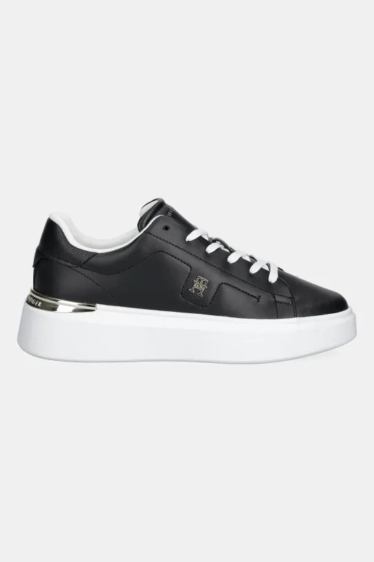 Kožne tenisice Tommy Hilfiger TH FASHION COURT SNEAKER FW0FW08631 crna AW25