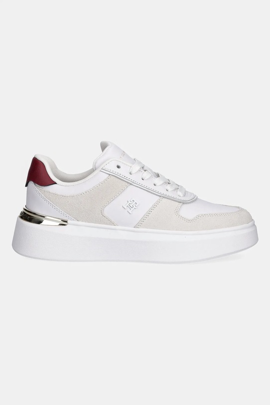 Usnjene superge Tommy Hilfiger TH FASHION COURT MIX SNEAKER FW0FW08632 bela AW25