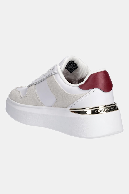 Obuwie Tommy Hilfiger sneakersy skórzane TH FASHION COURT MIX SNEAKER FW0FW08632 biały