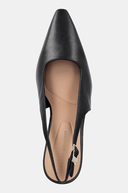 Tommy Hilfiger stilettos de piele SQUARED TOE HIGH HEEL SLINGBACK negru FW0FW08636