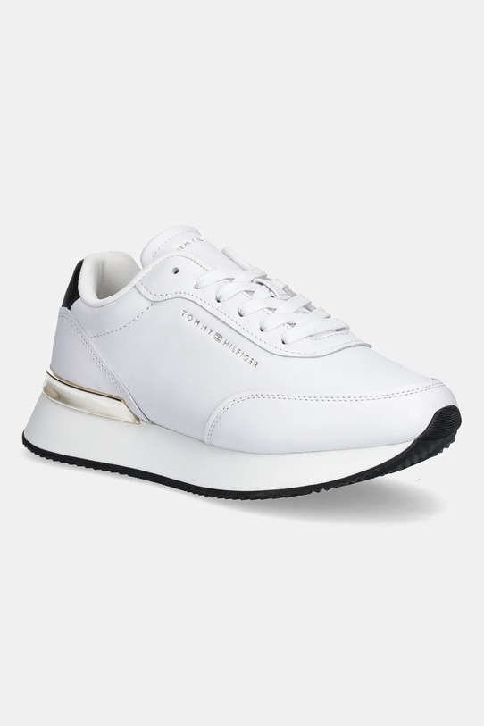 Δερμάτινα αθλητικά παπούτσια Tommy Hilfiger CHIC FASHION RUNNER φλατ λευκό FW0FW08695