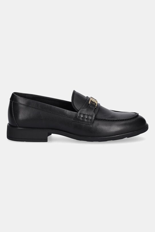 Шкіряні мокасини Tommy Hilfiger TH LOGO LEATHER LOAFER FW0FW08705 чорний AW25