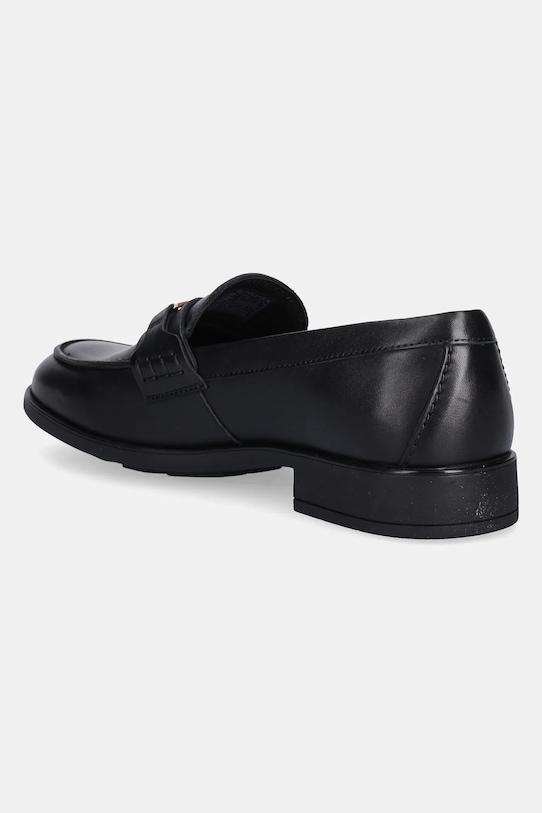 Obutev Usnjeni mokasini Tommy Hilfiger TH LOGO LEATHER LOAFER FW0FW08705 črna