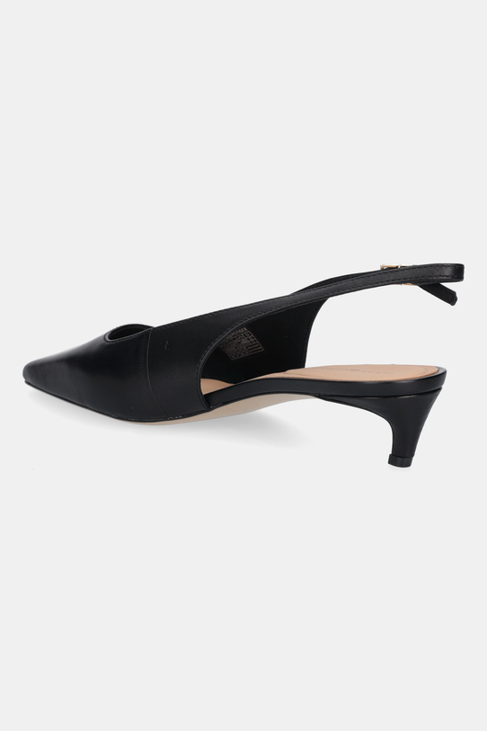 Obuwie Tommy Hilfiger szpilki skórzane SQUARED TOE KITTEN SLINGBACK FW0FW08711 czarny