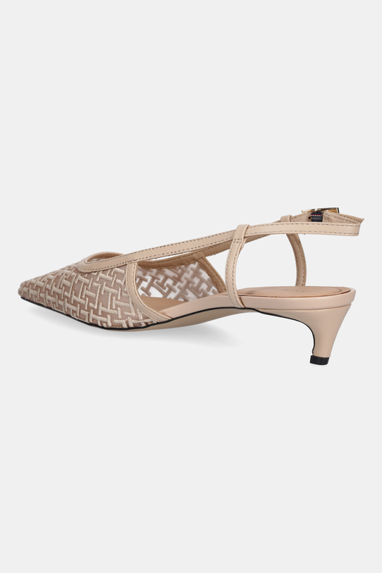 Obuwie Tommy Hilfiger szpilki MONO SQUARED TOE KITTEN SLINGB FW0FW08746 beżowy