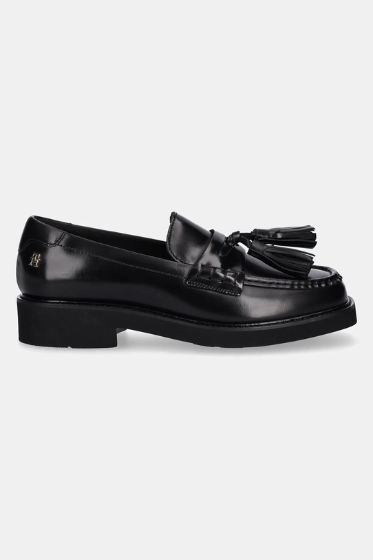 Tommy Hilfiger bőr mokaszin TASSEL SQUARISH TOE LTHR LOAFER FW0FW08749 fekete AW25
