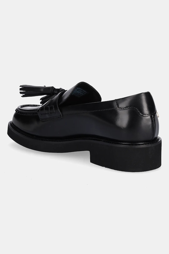 Scarpe Tommy Hilfiger mocassini in pelle TASSEL SQUARISH TOE LTHR LOAFER FW0FW08749 nero