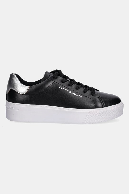 Tommy Hilfiger sneakers din piele ESSENTIAL PLATFORM COURT SNEAKER FW0FW08756 negru AW25